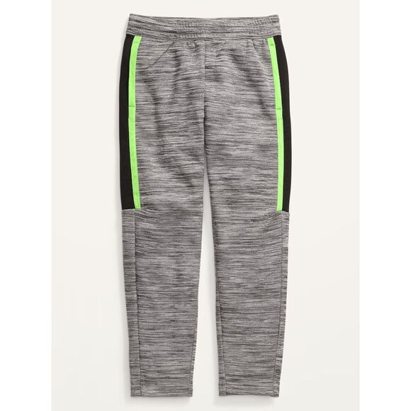 OLD NAVY Boys Techie Fleece Tapered Sweatpants - Heather Gray/Lime L - Picture 1 of 5